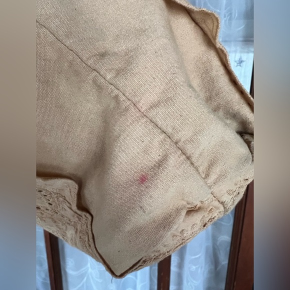 Free People Carmel Tan Lace Tote Bag Purse Boho Cottagecore Lagenlook - Picture 7 of 16